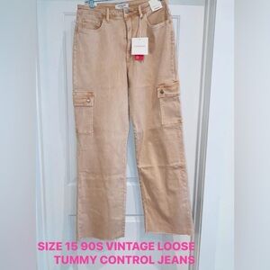 Lovervet by Vervet Women's High Rise Jeans - Tan